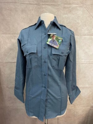Elbeco TexTrop NanoTex Long Sleeve French Blue Shirt Size 32