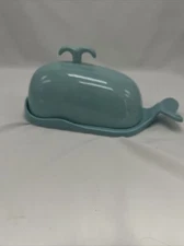 DOWAN Porcelain Butter Dish, Large Whale Butter Dish with Lid, Handle, Butter...