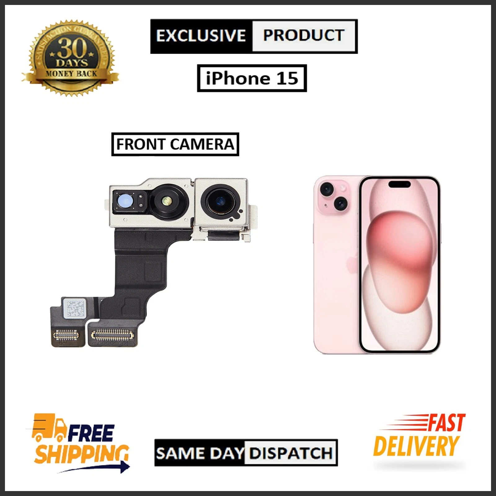 For Apple Gen iPhone 15 Front Camera Replacement With Proximity Sensor - Picture 1 of 3