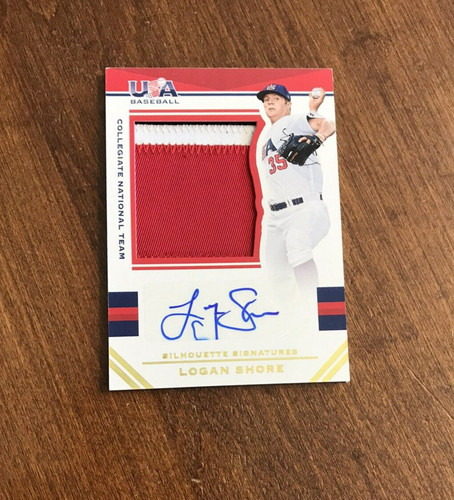 Logan Shore 2017 USA Baseball Silhouette Game Patch Auto #82 Gators Tigers /25