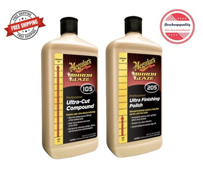 Meguiar's Mirror Glaze M105 Ultra Cut Compound & M205 Ultra Finishing Polish Kit