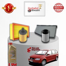 KIT TAGLIANDO 4 FILTRI E OLIO VOLKSWAGEN TOURAN 1.9 TDI 74KW 100CV 2003 ->