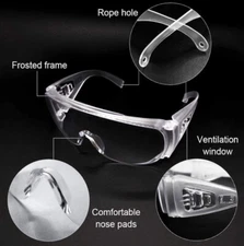 Clear Safety Goggles (5 Pk) -Scratch Resistant-Eye Protection-Wear Over Glasses