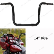 Black 14" Ape Hanger 1 1/4" Handlebar Fit For Harley Softail FLST FXST