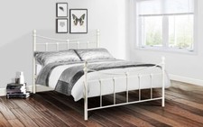 Julian Bowen Arabella Double Bedstead / Bed Frame - Stone White
