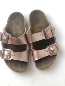 Birkenstock Arizona Sandal Kids Girls Size 29 US 11 Rose Gold Buckle Slide | eBay