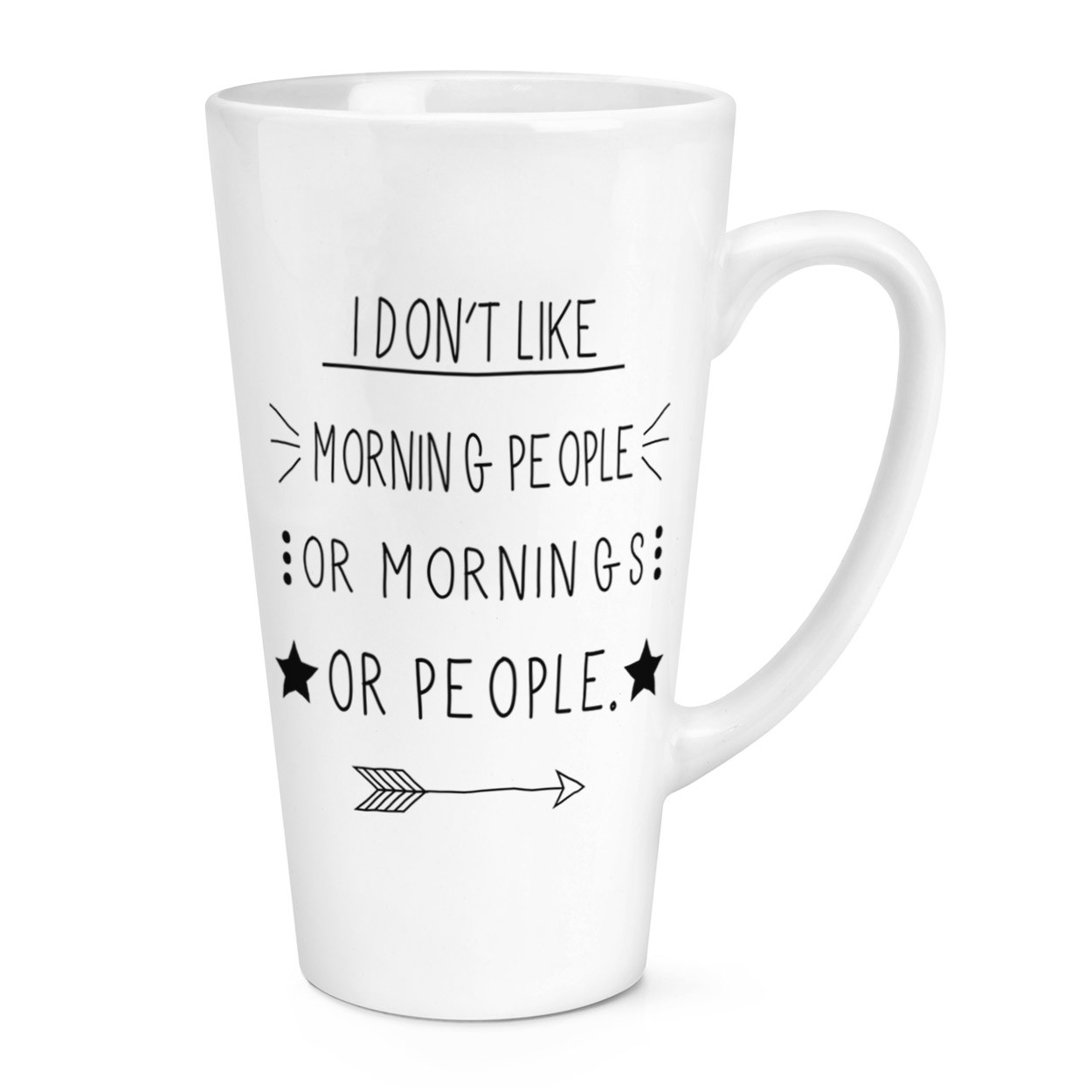 I Don't Like Morning People 17oz Large Latte Mug Cup - Funny Lazy