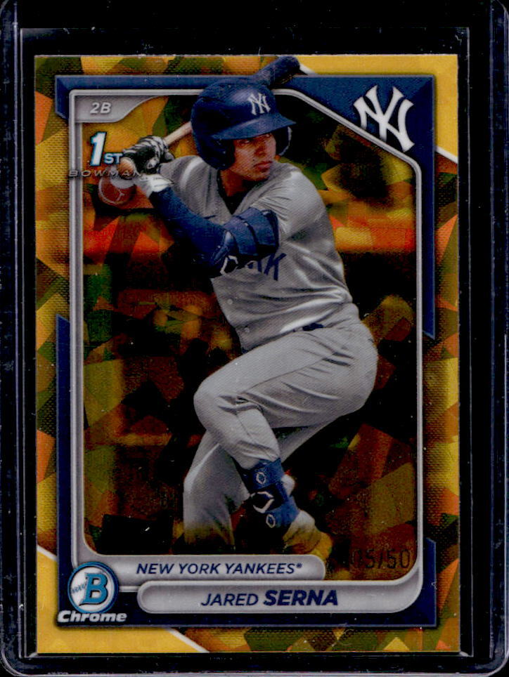 2024 Bowman Chrome Jared Serna 1st Prospect Gold Sapphire #5/50 Yankees