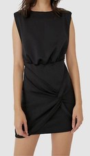 $129 Free People Women Black Sleeveless Runway Knot Front Knit Mini Dress Size S