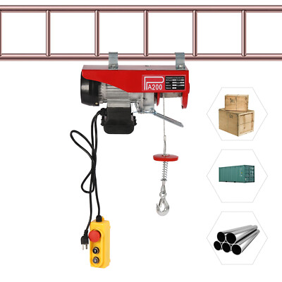 440LBS Electric Hoist Winch Engine Crane with  Remote Control 110V