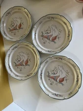 4 International Tableworks Marmalade Salad/Dessert Plates Geese/Ducks with Pear