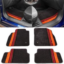 For 08-16 Chevy Cruze Floor Mats Black Brown Carpets Nylon W Tri-color Strip