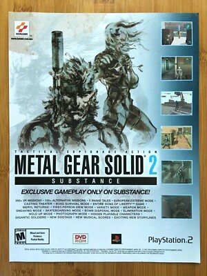2002 Metal Gear Solid 2: Substance PS2 Xbox PC Print Ad/Poster