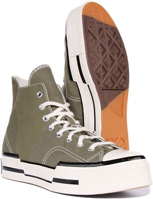 Converse A01362C Chuck 70 Plus Hi Canvas Unisex Trainer In Olive
