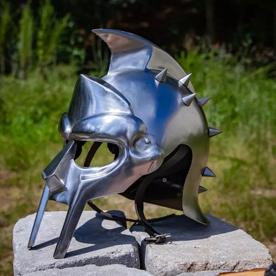 Casque Médiéval Maxims – Réplique Gladiateur Romain En Acier Calibre 18, Style Chevalier