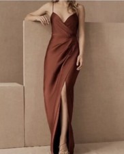 BHLDN Sachin + Babi Freya Satin Charmeuse Maxi Dress In Cinnamon Size 0