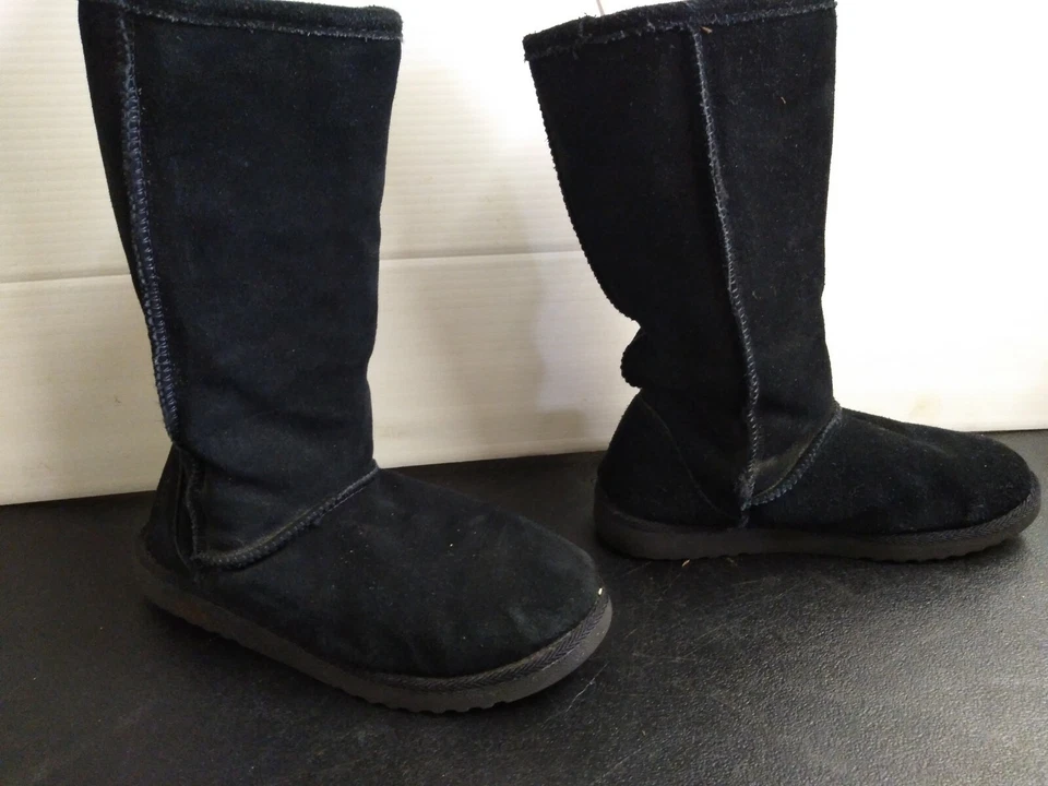 XHILARATION NEGRO GAMUZA PIEL SINTÉTICA FORRADO DAMAS 6 BOTAS Foto 3 de 4