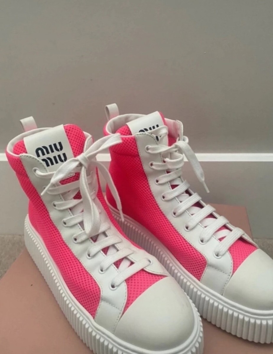 Pink miu miu trainers
