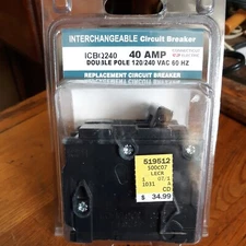 Interchangeable Brand  New Circuit Breaker ICBQ240 40A Double Pole 120/240 VAC