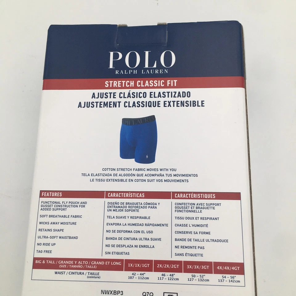 Calzoncillos boxer clásicos elásticos grandes y altos G1N con etiquetas Polo Ralph Lauren para hombre 3 Foto 3 de 4