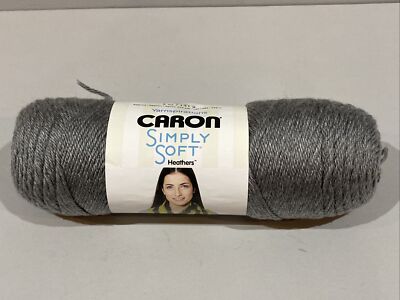 Caron Simply Soft 6oz Skein 250yds 100% Acrylic GREY HEATHER - NEW FREE SHIP!!