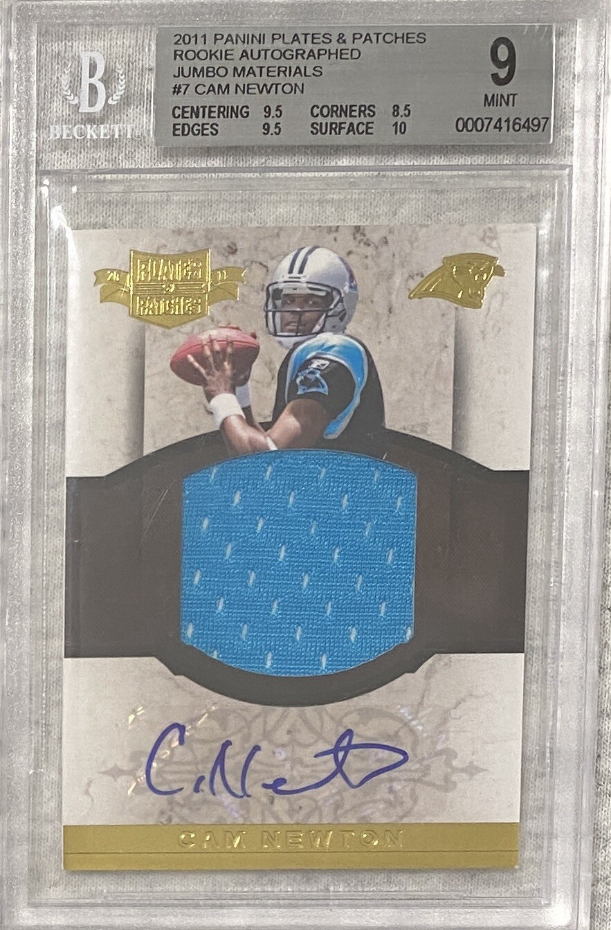 Cam Newton Panini Plates & Patches Rookie Jumbo Materials #7 Autograph Prime