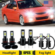 For Mazda Protege5 2002-2003 6xbright 9005 H7 H3 Headlight Fog Light Led Combo