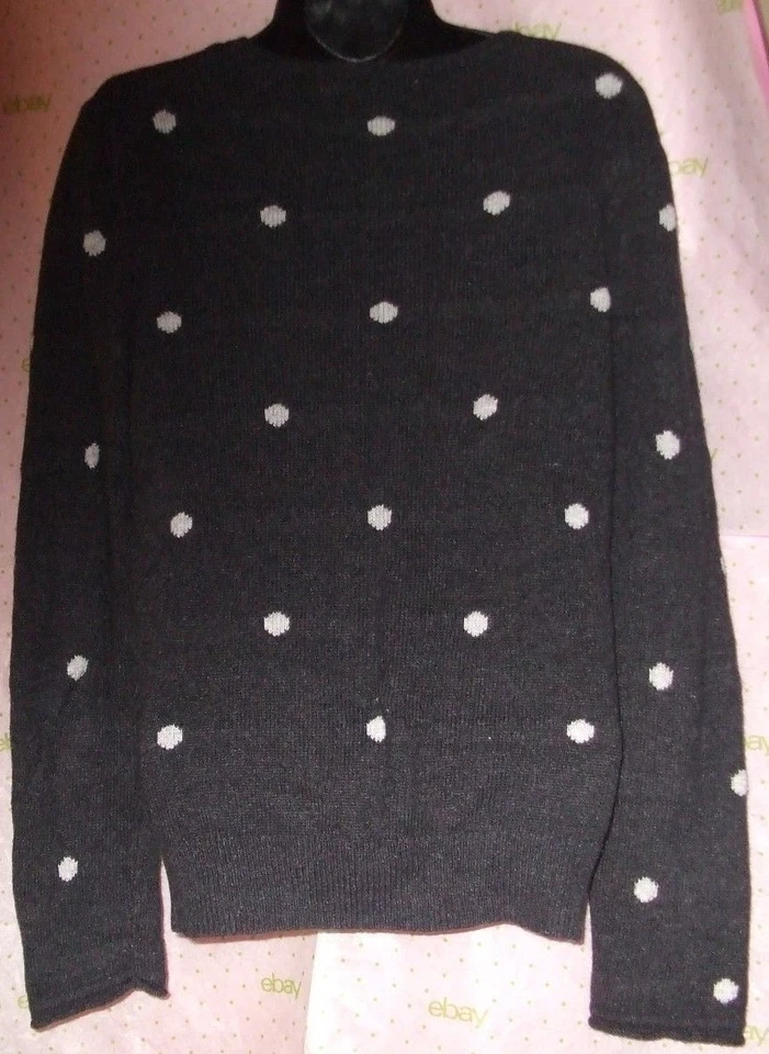 $67 H&M XS BLUSA SUÉTER PUNTO GRIS CARBÓN ACANALADO TEJIDO MEZCLA LANA TOP NUEVO LIMPIO Foto 3 de 4