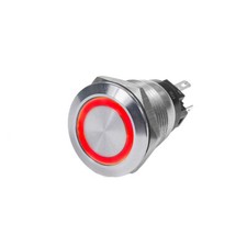 Blue Sea 4163 SS Push Button Switch - Off- On - Red - 10A