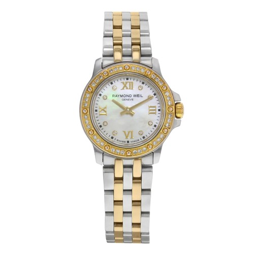 Reloj de cuarzo para dama Raymond Weil Tango dos tonos acero esfera mop 5799-SPS-00995