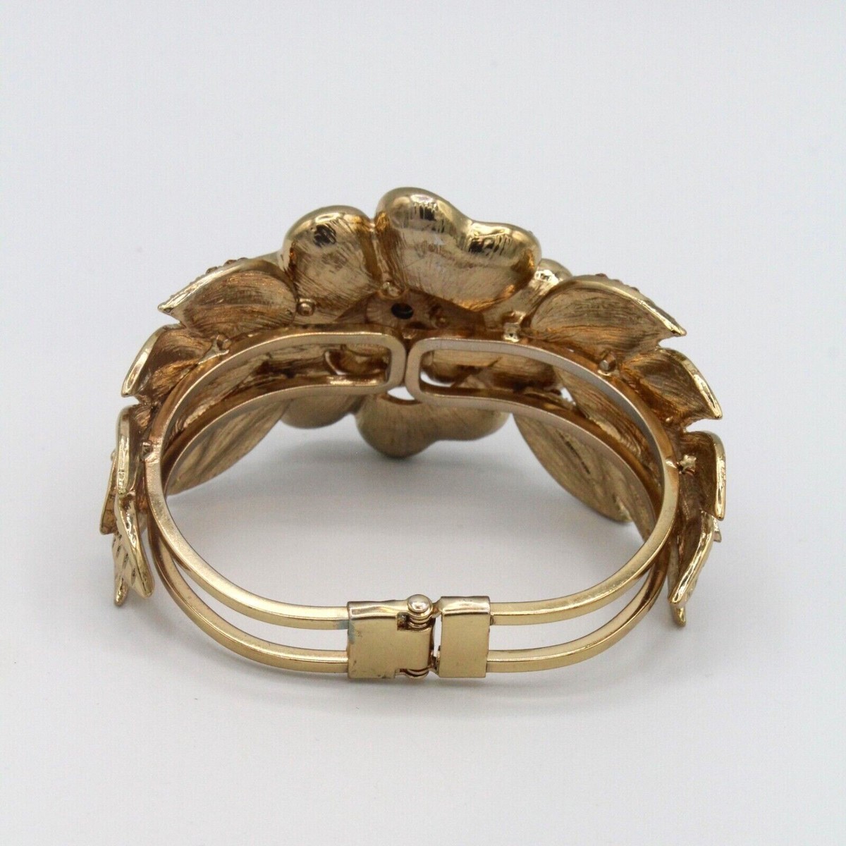 Kirks Folly Bracelet Pave Crystal Flower Hinge Iridescent  display picture 3