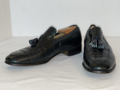 Nettleton Navy Lizard Tassel Loafers US Men display picture 3