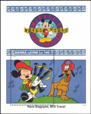 Sierra Leone 1992 Walt Disney Topolino Pippo Musica Cornamusa Cartoni Animati M