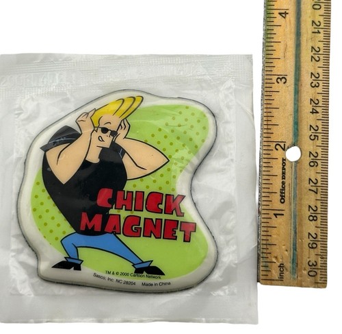 Johnny Bravo Chick Magnet Refrigerator Puffy Cartoon Network 2000 Vintage Sealed - Picture 6 of 7