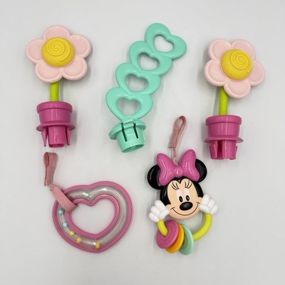 Bright Start Minnie Mouse Besties Jumper Flower Hanging Toy Replacement Lot of 4