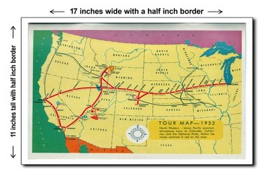 1952 C&NW and UP National Parks Route Map - 11x17 Poster