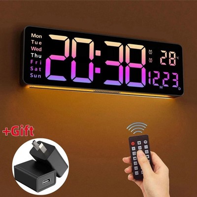 16 inch Large Digital Wall Clock Large Display LED Wall Clock Timer with Plug US