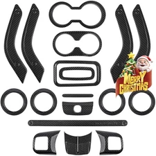 Full Set Interior Decoration Trim Kit  Carbon Fiber for Jeep Wrangler JK 2011-18