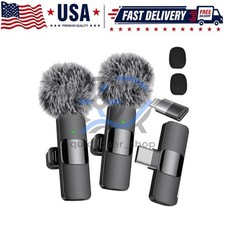 Wireless Microphone Mini Mic for iPhone/Android Phone, LED Display Lavalier Micr