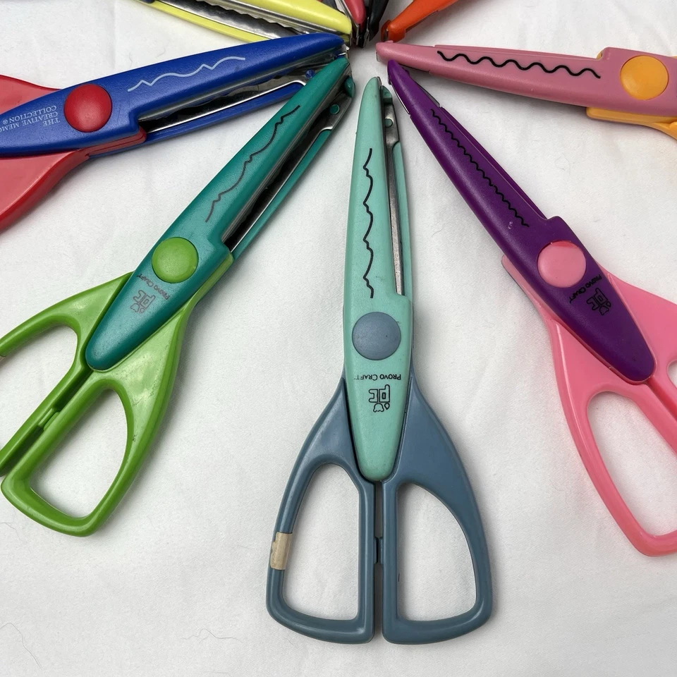 Provo Craft Paper Shapers Crafting Scissors Lot 9 Scrapbooking Decorative Edge - Image 2 of 4