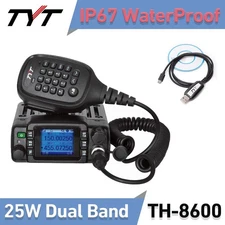 TYT TH8600 Waterproof Dual Band 25W Mini Mobile Radio 2M/70CM Ham Two Way Radio