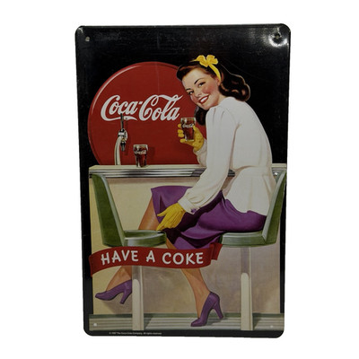 Coca-Cola Metallschild    Have a Coke    Vintage Retro Werbeschild   1997 