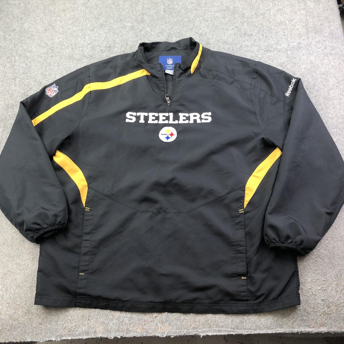 Pittsburgh Steelers Jacket Mens 2XL Black NFL Football Reebok On