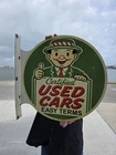 VINTAGE CERTIFIED USED CARS DOUBLE-SIDED FLANGE PORCELAIN 17" X 17"  SIGN*