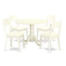 Dining Room Set Linen White, DLAD5-LWH-LC
