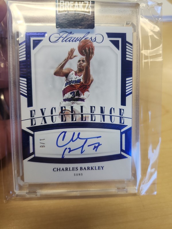 CHARLES BARKLEY 2022-23 FLAWLESS EXCELLENCE AUTOGRAPH BLUE AUTO 1/8 Phoenix Suns