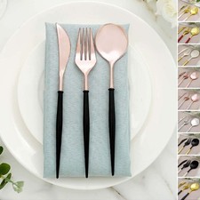 24 Disposable Plastic CUTLERY Spoon Fork and Knife Set Party Events Supplies