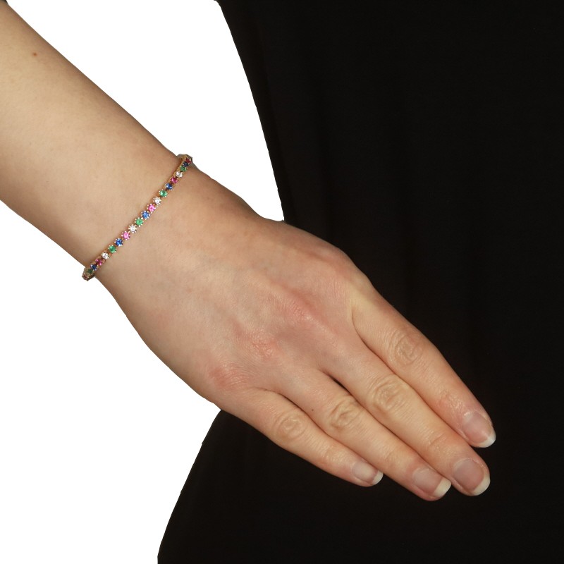 Yellow Gold Lab-Created Ruby Simulated Emerald CZ… - image 2