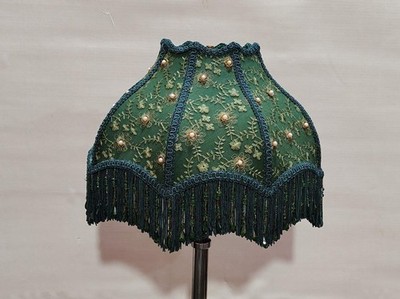Victorian Green Embroidered Handmade Lampshade for Table/Floor/pendent Lamps