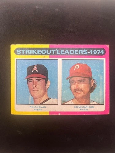 Topps Nolan Ryan Steve Carlton #312 Angels Phillies Strikeout Leaders Card